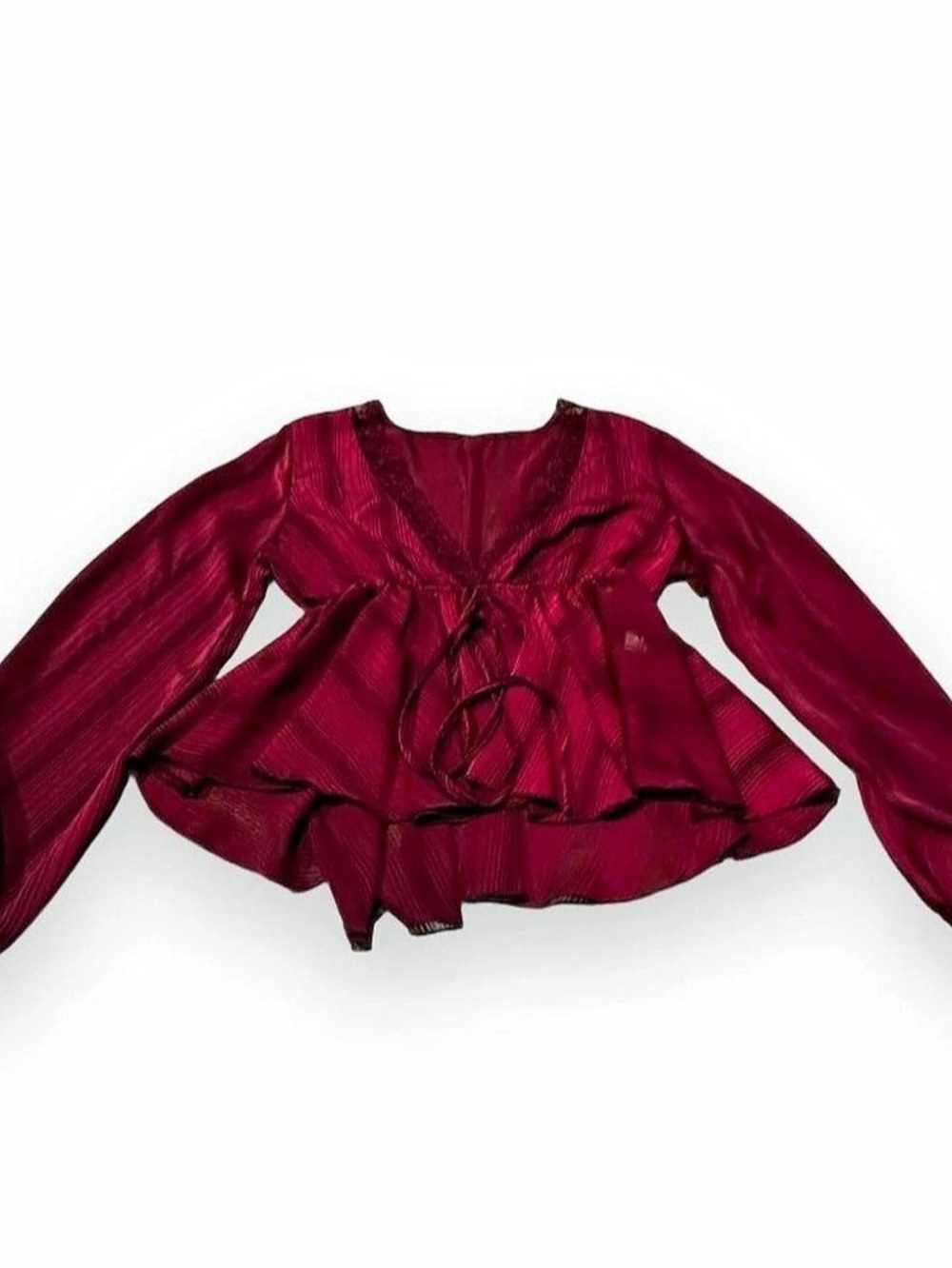 Red Long Sleeve Blouse